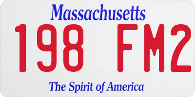 MA license plate 198FM2