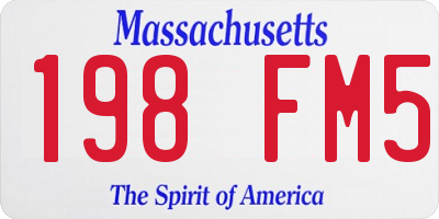 MA license plate 198FM5