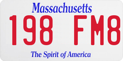 MA license plate 198FM8