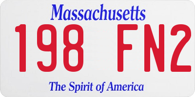 MA license plate 198FN2