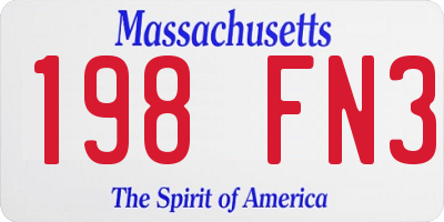 MA license plate 198FN3