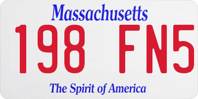 MA license plate 198FN5