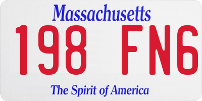 MA license plate 198FN6