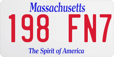 MA license plate 198FN7