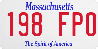 MA license plate 198FP0