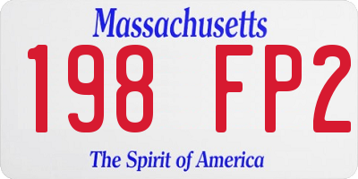 MA license plate 198FP2