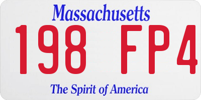 MA license plate 198FP4