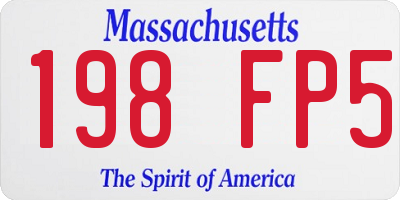 MA license plate 198FP5