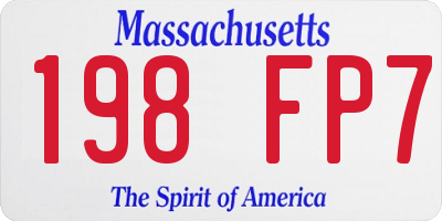 MA license plate 198FP7