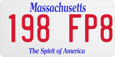 MA license plate 198FP8