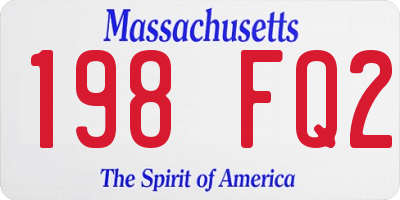 MA license plate 198FQ2