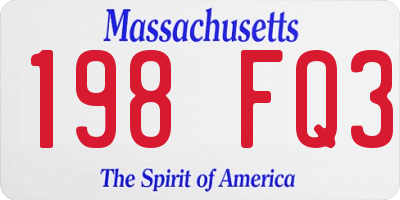 MA license plate 198FQ3