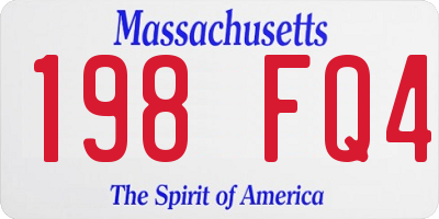 MA license plate 198FQ4