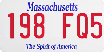 MA license plate 198FQ5