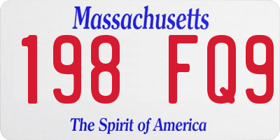 MA license plate 198FQ9