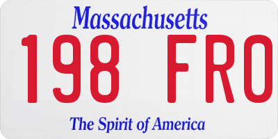 MA license plate 198FR0
