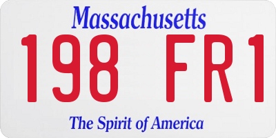 MA license plate 198FR1