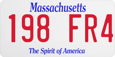 MA license plate 198FR4