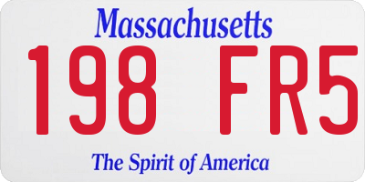 MA license plate 198FR5