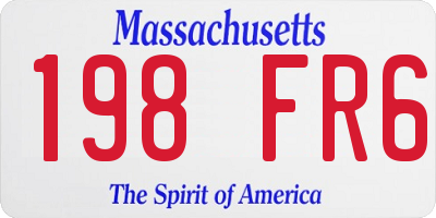 MA license plate 198FR6