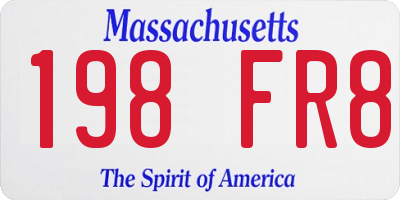 MA license plate 198FR8
