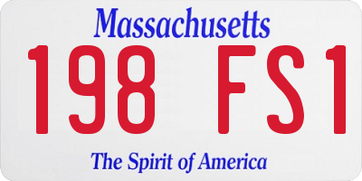 MA license plate 198FS1