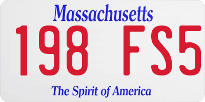 MA license plate 198FS5