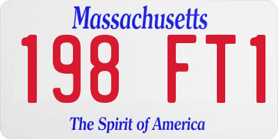 MA license plate 198FT1