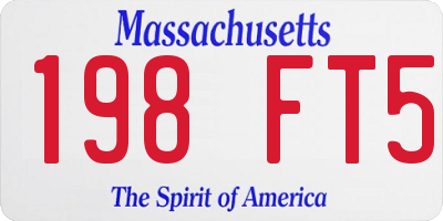 MA license plate 198FT5