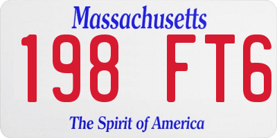 MA license plate 198FT6