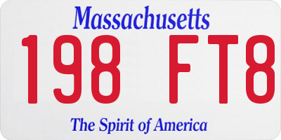MA license plate 198FT8