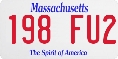 MA license plate 198FU2