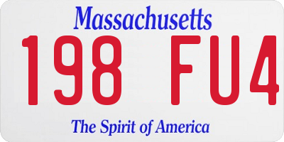 MA license plate 198FU4