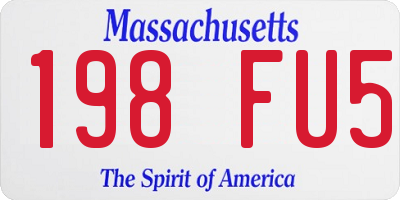 MA license plate 198FU5