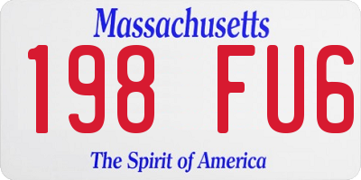 MA license plate 198FU6