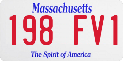 MA license plate 198FV1