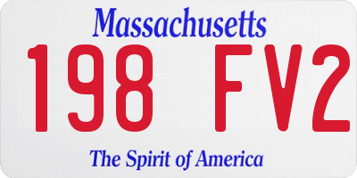 MA license plate 198FV2