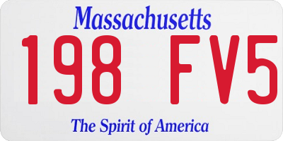 MA license plate 198FV5