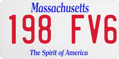 MA license plate 198FV6