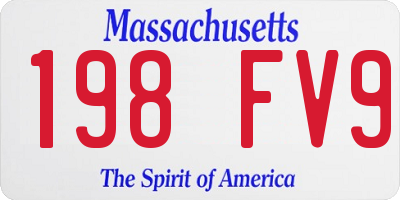 MA license plate 198FV9