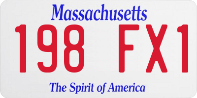 MA license plate 198FX1