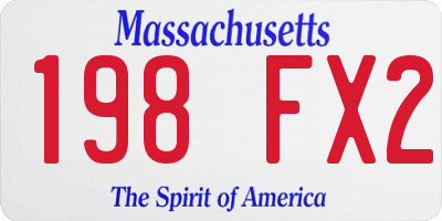 MA license plate 198FX2