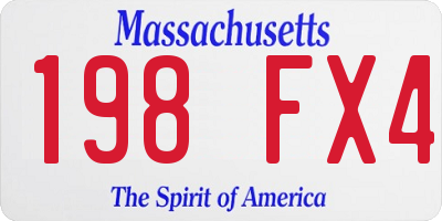 MA license plate 198FX4