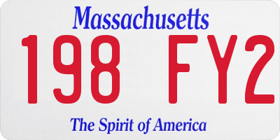 MA license plate 198FY2