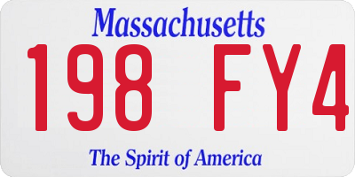MA license plate 198FY4