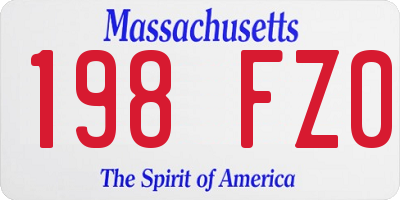 MA license plate 198FZ0