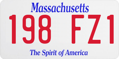 MA license plate 198FZ1