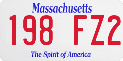 MA license plate 198FZ2