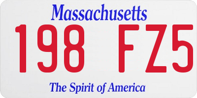 MA license plate 198FZ5