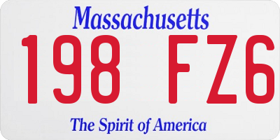 MA license plate 198FZ6